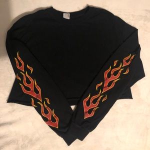 Flames Cropped T-Shirt